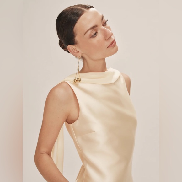 Reformation Ecru Dress Champagne - Size 4 - Picture 3 of 9